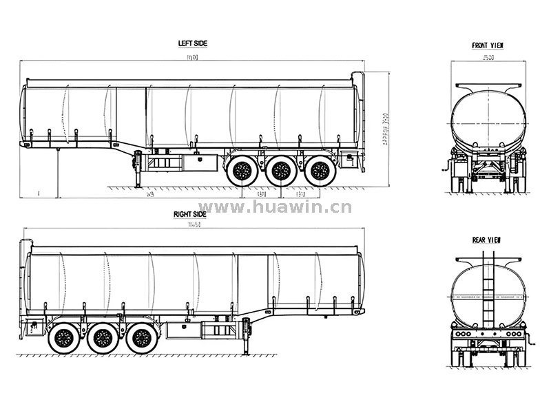 CIMC 3 Axles 46000 Liters Aluminum Alloy Tanker Trailer-1