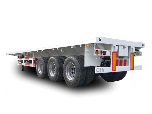 3-axle 40FT Flatbed Cargo Truck Container Semi Trailer for Sale